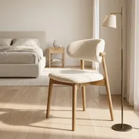 Chaise de salle à manger moderne en bois rembourrée de velours avec dossier solide pour restaurant, café, cuisine, maison, villa, hôtel, mobilier