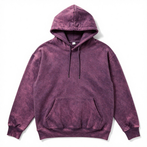 Sweat à capuche ample pour homme, en coton tricoté 100% lourd 400g, teint uni, avec motif imprimé, service OEM, pull-over - Product Image 3