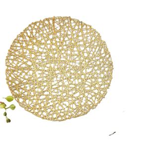 แผ่นรองจานทอแบบใหม่ปี 2026 แผ่นรองจานทรงกลมดีไซน์สร้างสรรค์สำหรับตกแต่งโต๊ะงานแต่งงาน แผ่นรองจานสำหรับวางใต้จาน - Product Image 1