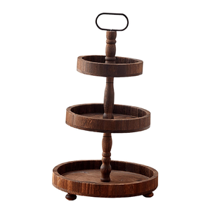 Support à gâteau unique en bois d'acacia à 2 niveaux, design tendance et élégant, support à gâteau en bois, best-seller - Product Image 4