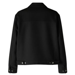 เสื้อแจ็คเก็ตทรงเข้ารูปลายเฮอร์ริงโบนสำหรับผู้ชาย สีชาร์โคล พร้อมซิปดีไซน์ทันสมัย ผ้าคุณภาพสูง และดีไซน์ทันสมัยเพื่อความสบาย - Product Image 2