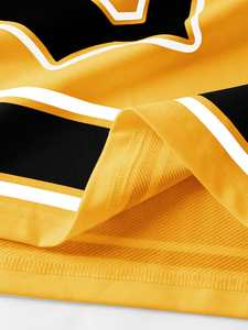 Jersey de Fútbol Americano al Por Mayor con Cuello en V, Poliéster, Diseño de Logotipo de Equipo Personalizado, Uniforme con Manga a Rayas, Fabricante OEM al Por Mayor - Product Image 4