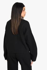 Sweat-shirt à capuche en molleton de coton surdimensionné pour femme, avec broderie personnalisée, col rond, style français, pour l'hiver - Product Image 2