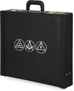 Masonic Regalia Provincial <b>Apron</b> Hard Briefcase – <b>Black</b> Imitation Leather Hard Case with Royal Arch Chapter Triple Tau Emblem - Product Image 5