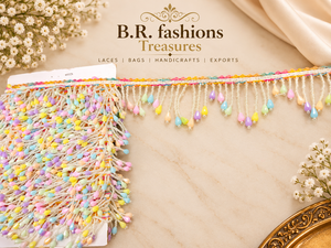 B.R. Flecos Decorativos Hechos a Mano con Cuentas de Perlas y Encaje de Estilo Boho de Lujo en Colores Arcoíris para Bolsos, Regalos y Ropa - Product Image 2