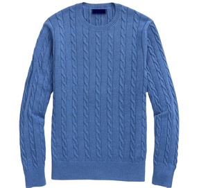 Pull en maille torsadée à col en V pour homme, 100% coton, anti-froissement, logo frontal, design classique, mode d'hiver, dernier pull - Product Image 1