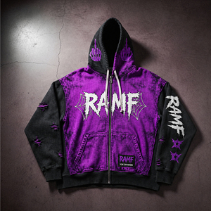 Sudadera con Capucha de Invierno para Hombre, Diseño Personalizado OEM ODM, Triple Capa, 100% Algodón, Talla Grande, Apliques de Llama, Adornos de Diamantes de Imitación, Forro Tie Dye, Estilo Y2K - Product Image 1