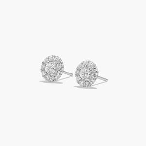 Pendientes con Diseño Floral, Lujosos, para Novia, Compromiso, Boda, Aniversario, con Diamantes Cultivados en Laboratorio D E VVS, 10kt/14kt/18kt - Product Image 3
