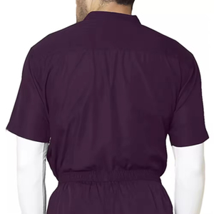 Uniformes Médicos de Verano Color Morado OEM, Elegantes Uniformes de Hospital para Doctores, Algodón Poliéster Unisex, Conjuntos Personalizados - Product Image 6