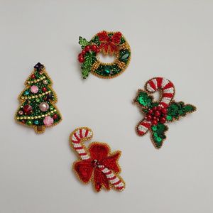 Premium <b>Christmas</b> <b>Tree</b> Hanging Ornaments With Intricate Beaded Details Elegant Festive Decorations For Holiday Homes - Product Image 3