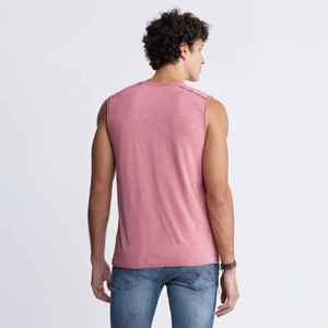 Débardeur rose sans manches pour homme, col rond, tricoté, couleur unie, style décontracté - Product Image 6
