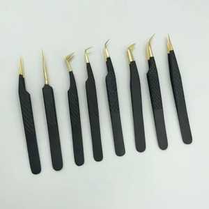 Juego de Pinzas Profesionales de Acero Inoxidable para Extensión de Pestañas, 8 Piezas, Herramientas de Precisión para Artistas de Volumen de Pestañas - Product Image 5