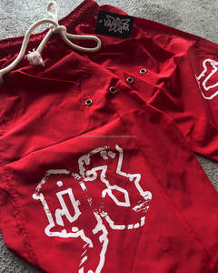 กางเกงผ้าไนลอนสำหรับผู้ชายกางเกงกันลมพิมพ์ลายสกรีนผ้าไหมโพลีเอสเตอร์ระบายอากาศน้ำหนักเบาป้องกันรอยยับ - Product Image 3