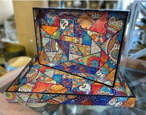 High Standard Design MDF Enamel Printed Trays Enamel <b>Decorative</b> Trays Enamel Serving Trays MDF Trays At best wholesale Price - Product Image 6