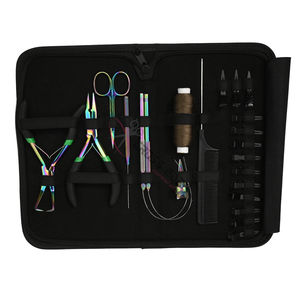 High Quality Rainbow Salon Hair Extension Tool Kit with Titanium Finish Micro Link Plier <b>Pulling</b> Hook Wig Sewing Thread Finger - Product Image 1