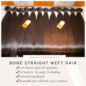 Super doble dibujado hueso recto lujo vietnamita pelo crudo mejor calidad al por mayor longitud hasta 40 pulgadas - Product Image 3