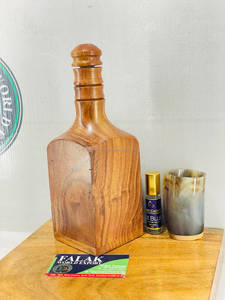 Hermosa Botella de Agua Ecológica Minimalista de Madera Pura de 1 Litro, a Prueba de Fugas, con Diseño Verde Impreso, Ideal para Regalo de Cumpleaños - Product Image 3