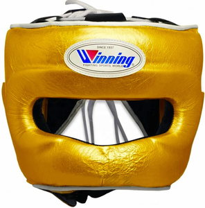 อุปกรณ์ป้องกันศีรษะสำหรับฝึกซ้อมมวยแบบเต็มหน้า สีน้ำเงิน ยี่ห้อ Winning คุณภาพสูง ปรับแต่งได้ ผลิตจากหนังแท้ พร้อมเชือกผูก - Product Image 6