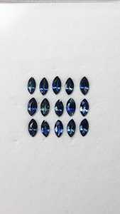 Saphir bleu turquoise naturel, taille marquise, calibré, pierre précieuse en vrac par pièce pour la fabrication de bijoux, saphir en gros - Product Image 1