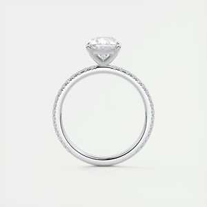 Bague de fiançailles Harper Pave avec diamant de laboratoire taille poire de 2,25 carats et pierres latérales rondes en or blanc 14 carats - Product Image 3