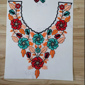 Trendy Embroidered Organza <b>Sew</b>-<b>on</b> <b>Patches</b> Sequins Indian Ethnic Suits Gowns Kurti Blouse Decoration Boutique Garment Work Honey - Product Image 1