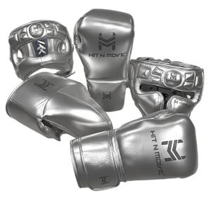 Conjunto de entrenamiento de boxeo personalizado Hit N Move con guantes elegantes, protector de cabeza y protector de ingle para práctica de sparring profesional - Product Image 1