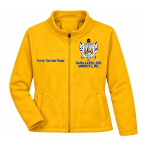 SGRho <b>Women</b> Shield Fleece <b>Jacket</b> Soft <b>Warm</b> Zip Up Casual Sorority Outerwear Comfortable Long Sleeve <b>Winter</b> Ladies <b>Jacket</b> - Product Image 1