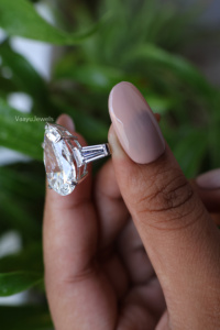 Bague de fiançailles pour femme en diamant de laboratoire taille poire certifié IGI, en or 10K 14K 18K ou argent 925 935, style classique - Product Image 2