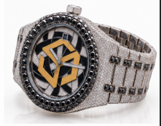 Montre de luxe en acier inoxydable sertie de diamants Moissanite pour hommes et femmes, montre-bracelet tendance - Product Image 3