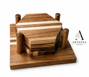 Luxury Wooden <b>Coaster</b> <b>Set</b> with Sublimation MDF Holder 5mm Thick Square Drink <b>Coasters</b> Eco-Friendly Table Mats for Home Hotel Use - Product Image 3