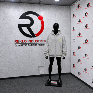 เสื้อฮู้ดซิปสีเทาสไตล์โกธิค แต่งตะเข็บสีเขียว ทรงโอเวอร์ไซส์ สตรีทแวร์ ปักโลโก้ ยูนิเซ็กส์ แฟชั่นพังก์แบบคัสตอม เหมาะสำหรับผู้ชาย - Product Image 3