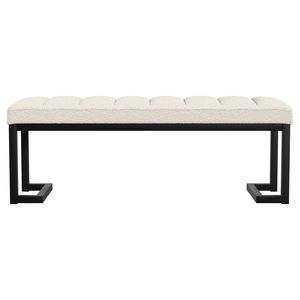 Banco Tapizado Mira Vanilla Boucle con Diseño Tufted, Taburete y Otomana - Product Image 4