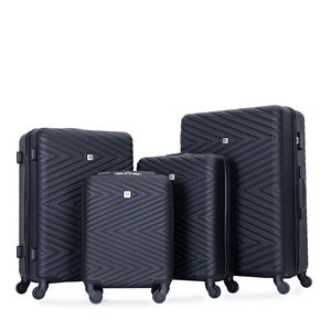 4 pezzi ABS Set bagaglio leggero 24/28 pollici con ruote rotanti e TSA Black-(16/20/24/28) - Product Image 2