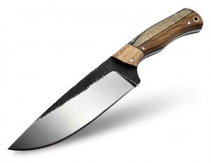 Outil utilitaire robuste d'extérieur en acier au carbone, fabriqué à la main, avec manche segmenté en bois - Product Image 3