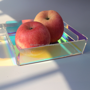Nóng cong Pinch góc vuông <span class=keywords><strong>Acrylic</strong></span> khay: Bắc Âu tùy chỉnh hiện đại óng ánh cầu vồng đầy màu sắc <span class=keywords><strong>plexiglass</strong></span> <span class=keywords><strong>Acrylic</strong></span> khay trái cây - Product Image 2