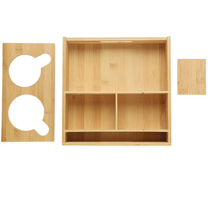 2026 Trending Modern Premium Food Grade Bamboo Multifunction Couch <b>Caddy</b> Cup Holder Tray for Drinks Snacks and Remotes - Product Image 5
