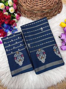 Exclusive Designer Look Organic Silk <b>Saree</b> with Elegant <b>Blouse</b> Stylish Fancy Ethnic Latest Trendy Indian Modest Party Wear Women - Product Image 2
