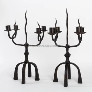 Candelabro negro de hierro forjado a mano, múltiples diseños para Navidad, hogar, soporte de Metal decorativo, regalo - Product Image 1