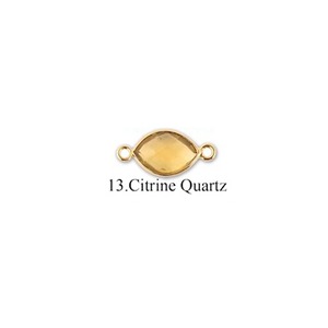 Connecteur en quartz citrine naturel plaqué or, pendentif à facettes pour la fabrication de colliers, bracelets et bijoux DIY - Product Image 1