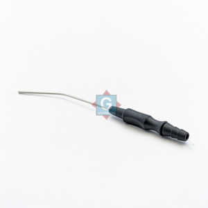 Tubo de succión ENT de acero inoxidable Zoellner, instrumento quirúrgico manual con mango negro, certificado CE Clase I para quirófano - Product Image 1