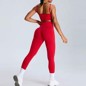 Ensemble de yoga deux pièces à séchage rapide et écologique pour femmes, vêtements de yoga de haute qualité, impression personnalisée sur le devant, ensemble de yoga léger et uni - Product Image 4