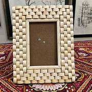 Household Item MDF Photo <b>Frame</b> <b>With</b> Natural Bone Stripes Inlay Design Custom Size Wall Gallery Hanging Wall Tabletop Photo <b>Frame</b> - Product Image 5