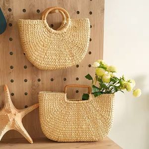 กระเป๋าดีไซน์เนอร์จากผ้าผักตบชวาสำหรับผู้หญิง กระเป๋าถือจากเส้นใยธรรมชาติสำหรับแบรนด์แฟชั่นบูติกและไลฟ์สไตล์รักษ์โลก - Product Image 3