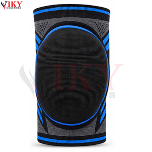 Genouillères de boxe robustes de couleur bleu et gris personnalisées, équipement de protection rembourré en éponge épaisse pour les arts martiaux mixtes, le kickboxing - Product Image 2
