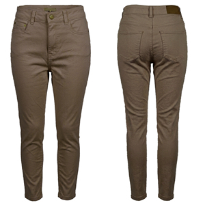 Jean décontracté pour femme, taille mi-haute, cinq poches, coupe droite, teint en pièce, lavable, respirant, longueur intégrale, 7,08 oz, Printemps-Été - Product Image 3