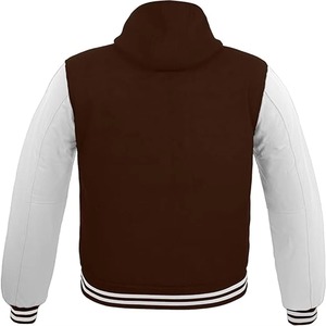 Chaqueta Varsity con Capucha para Hombre, Mezcla de Lana, Mangas Clásicas con Logo en la Parte Delantera, Tallas Universitarias para Hombre XS-5XL - Product Image 3