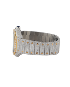 Reloj de diamantes de alta gama para uso profesional, relojes de cuarzo con diamantes en oro amarillo completo de proveedor indio. - Product Image 3