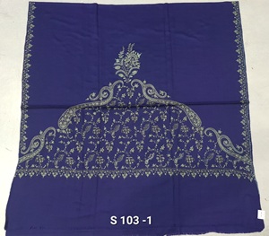 Ladies Kashmiri Hand-Needle(SOZNI) Work Border Design Semi <b>Pashmina</b> <b>Shawls</b> - Product Image 4