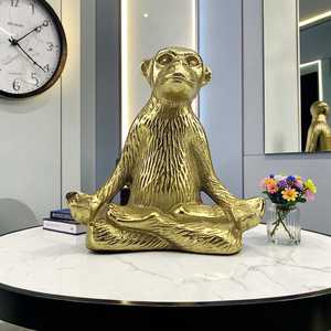 Golden Monkey Sculpture Figurine Contemporary Artistic Tabletop Decoration for Living Room Housewarming Gift home decor - Product Image 6