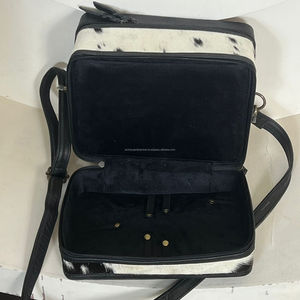 Sac de maquillage en cuir véritable de haute qualité, fait main par un designer, forme carrée, boîte à bijoux pour femmes, style western, organiseur de voyage - Product Image 6